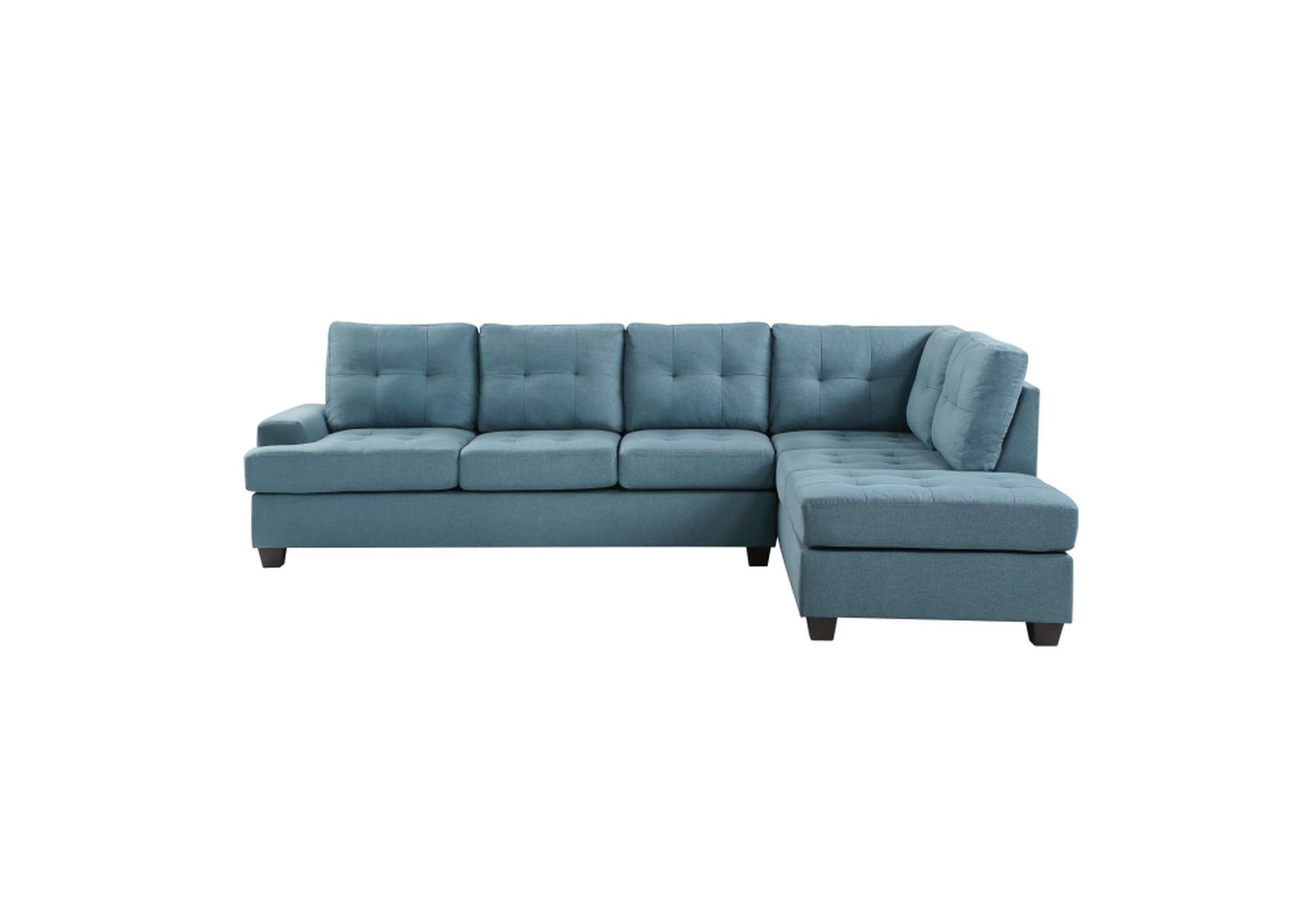 Dunstan 2-Piece Reversible Sectional With Drop-Down Cup Holders And Storage Ottoman,Homelegance