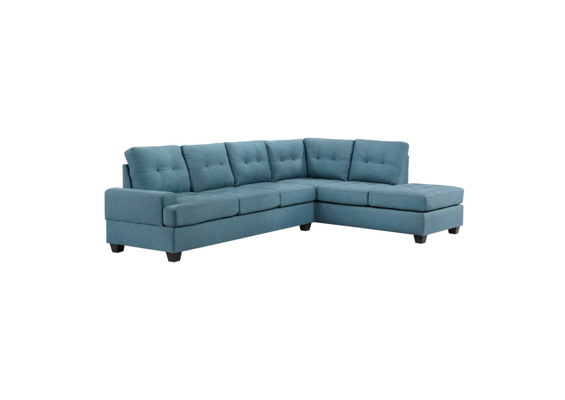 Dunstan 2-Piece Reversible Sectional With Drop-Down Cup Holders And Storage Ottoman,Homelegance