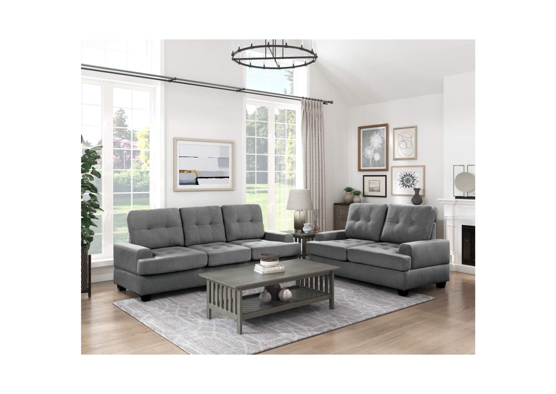 Dunstan Sofa with Drop-Down Cup Holders,Homelegance