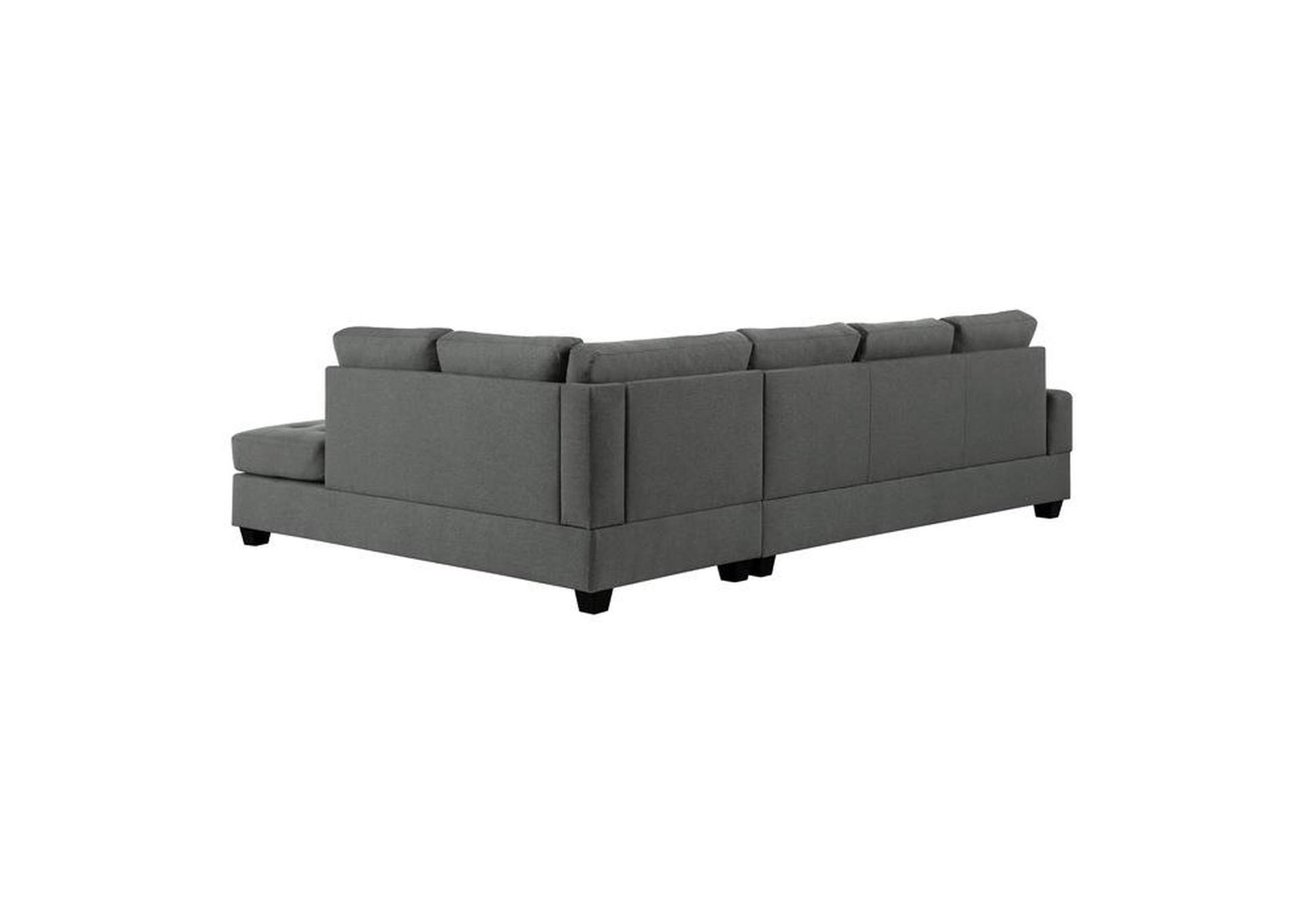 Dunstan 2-Piece Reversible Sectional With Drop-Down Cup Holders And Storage Ottoman,Homelegance