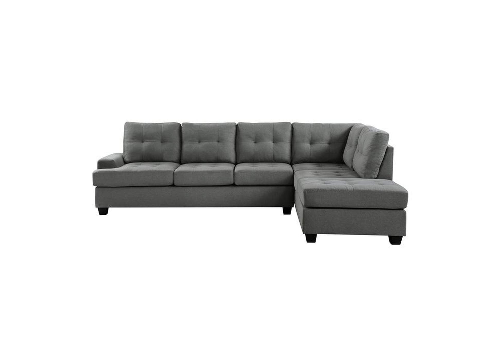 Dunstan 2-Piece Reversible Sectional With Drop-Down Cup Holders And Storage Ottoman,Homelegance