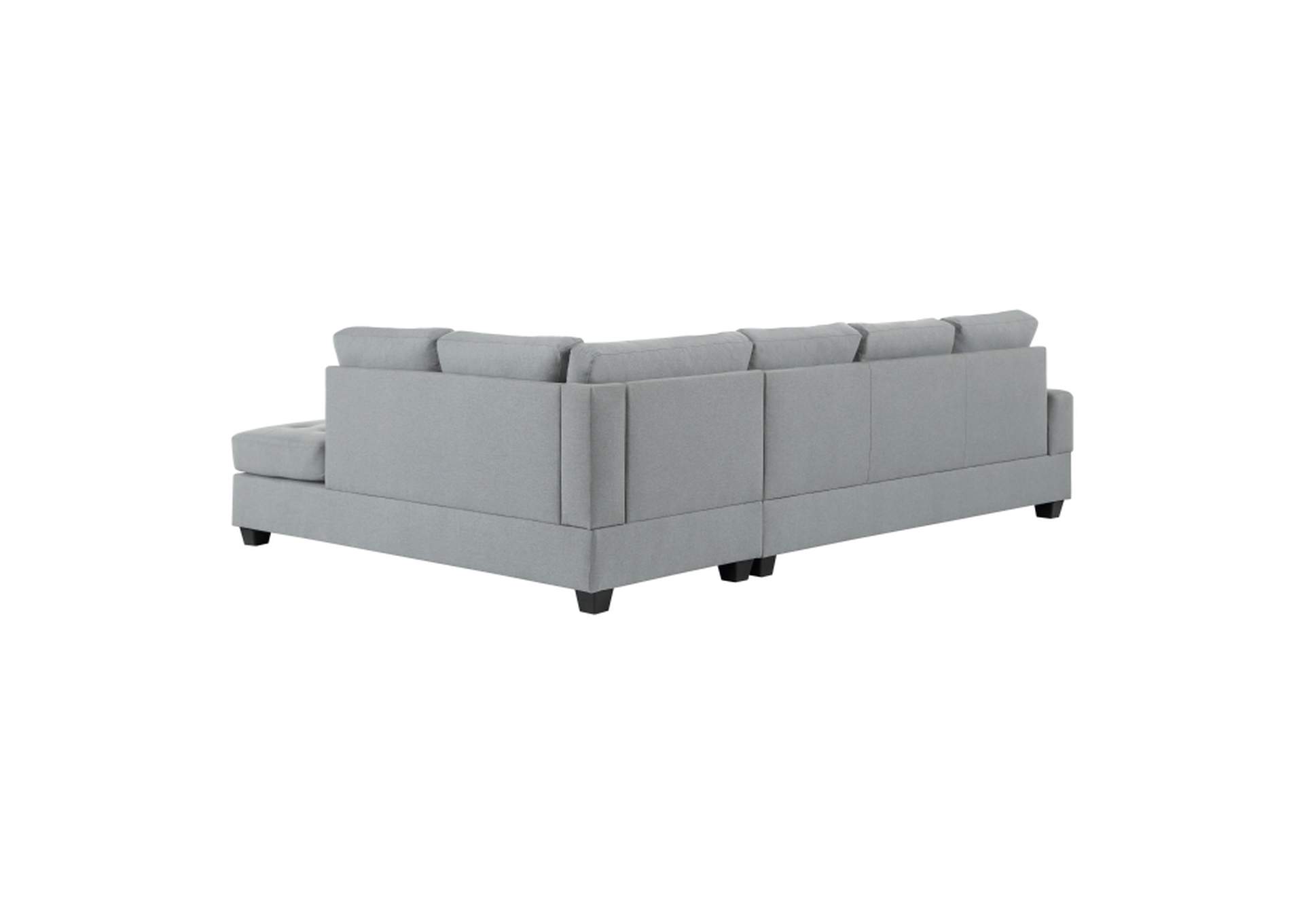 Dunstan 2-Piece Reversible Sectional With Drop-Down Cup Holders And Storage Ottoman,Homelegance
