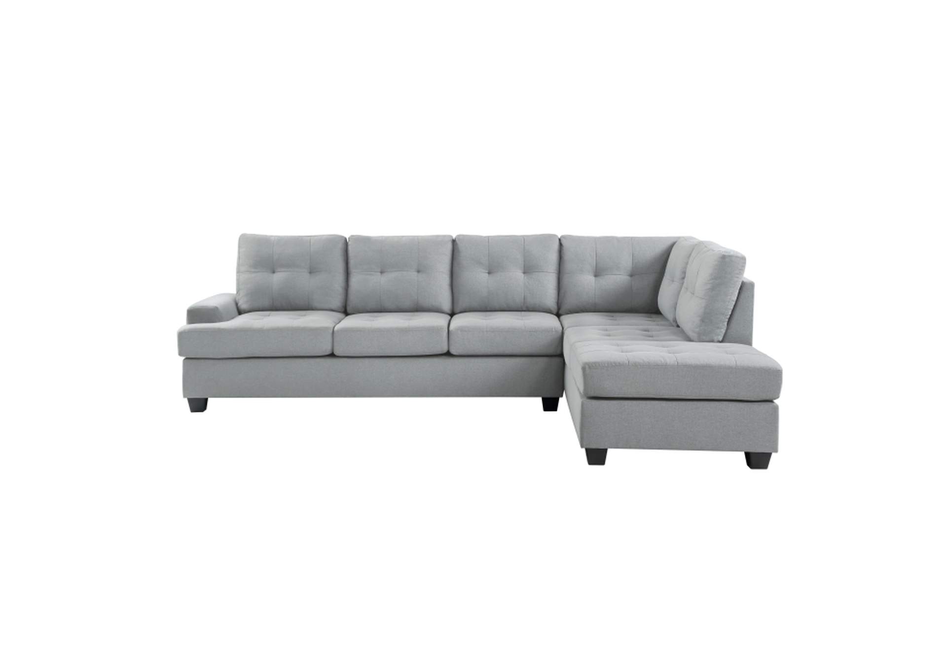 Dunstan 2-Piece Reversible Sectional With Drop-Down Cup Holders And Storage Ottoman,Homelegance