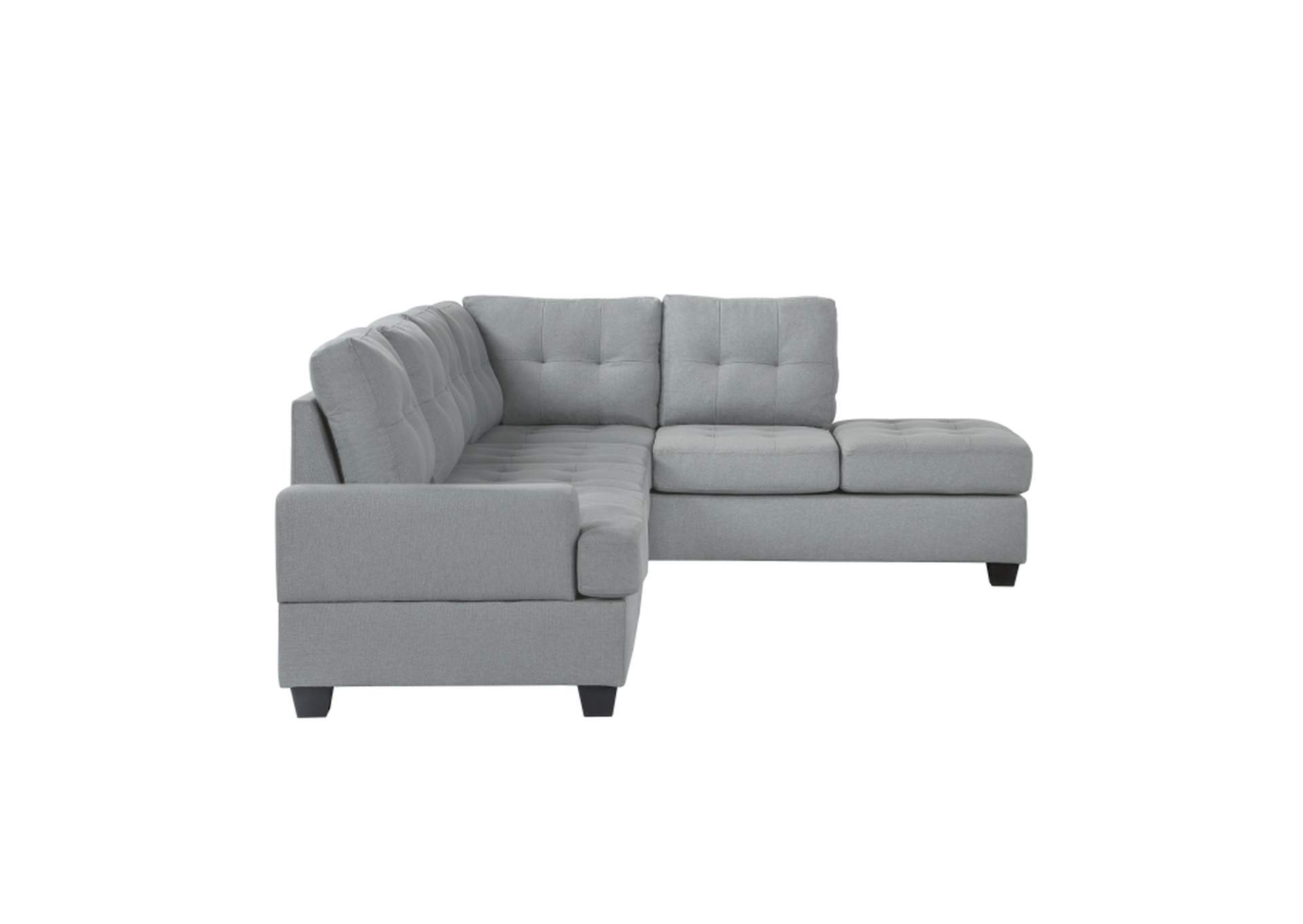 Dunstan 2-Piece Reversible Sectional With Drop-Down Cup Holders And Storage Ottoman,Homelegance