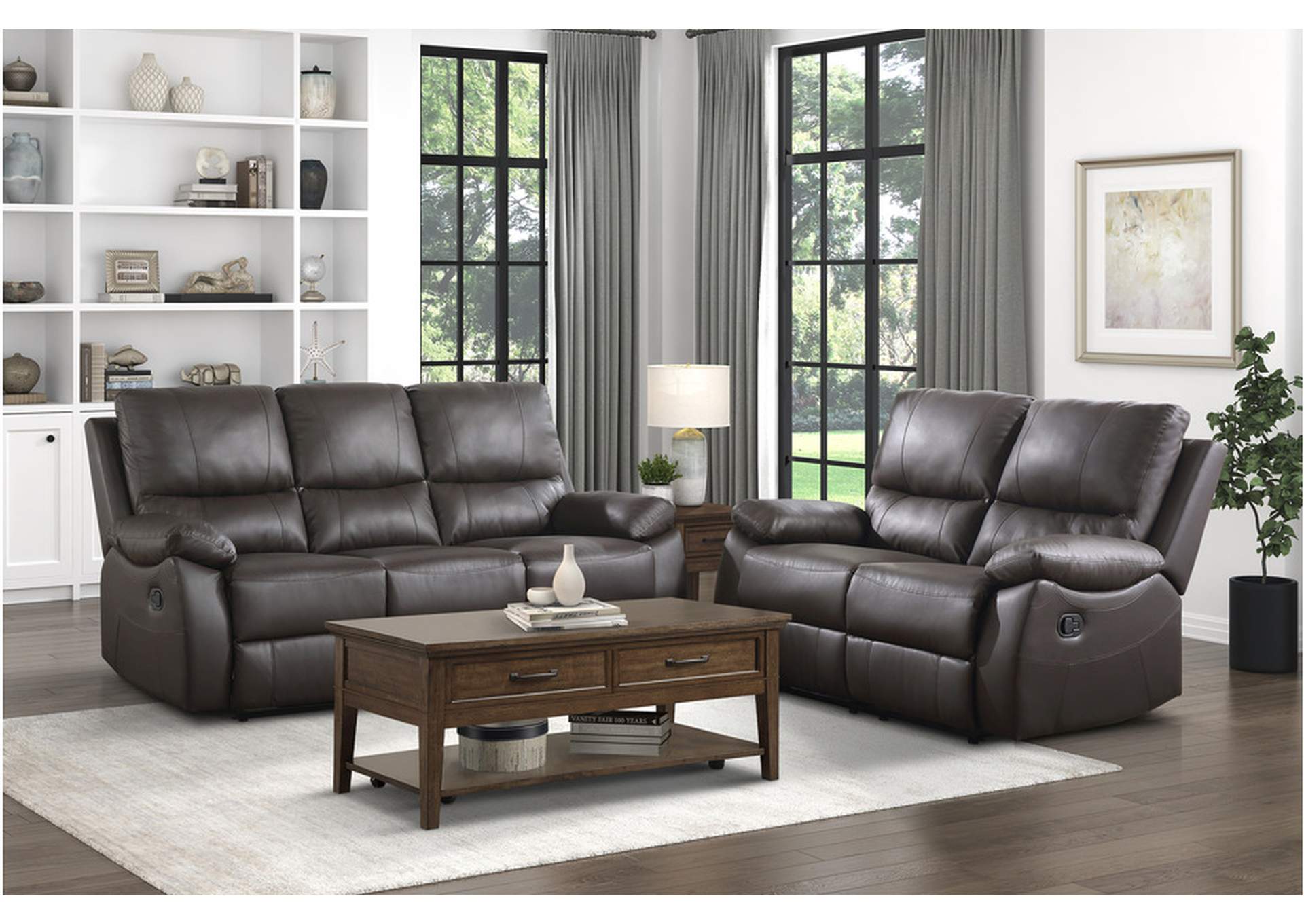 Dawson Brown 9368 Living Room Sofa Set,Homelegance