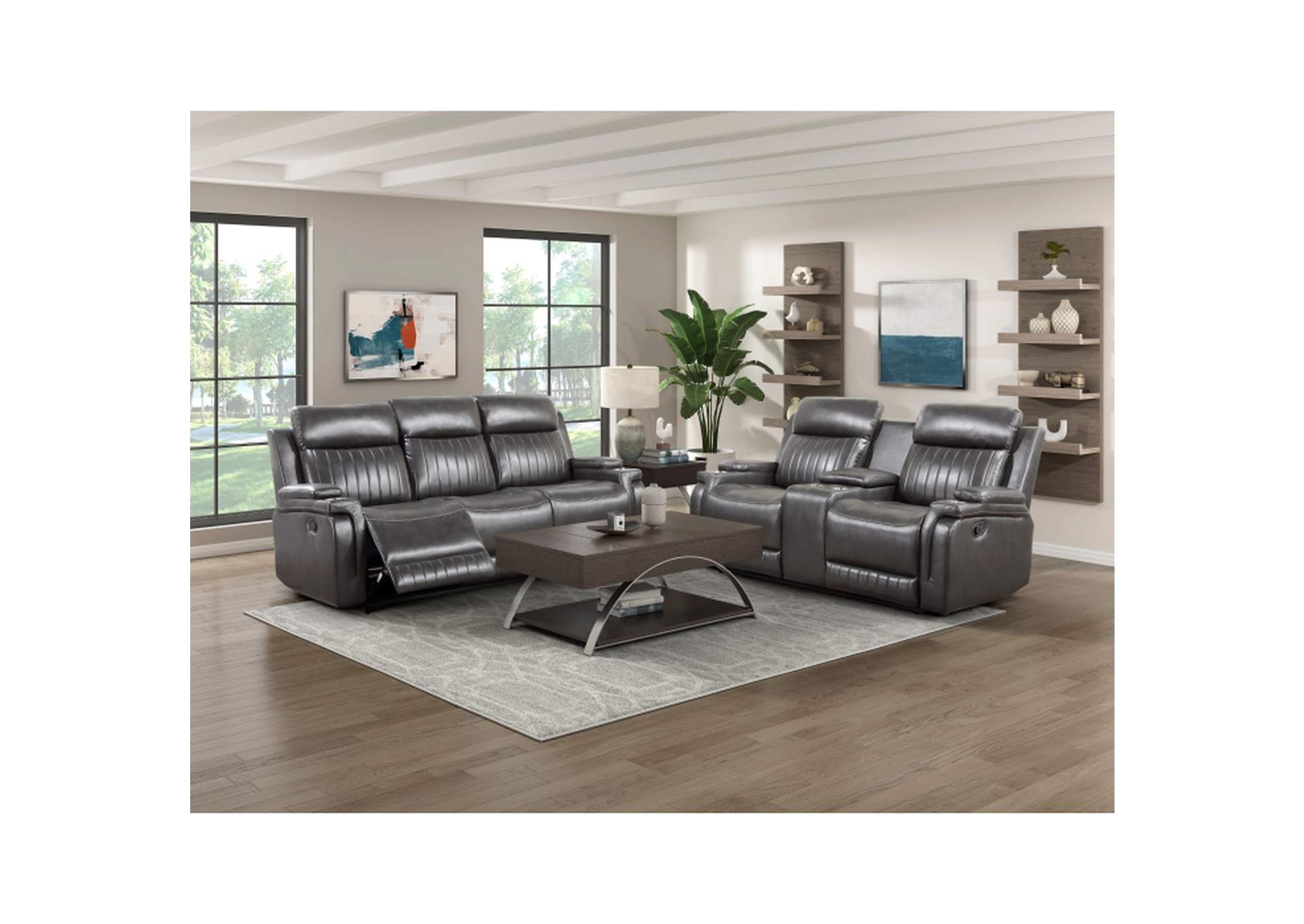 Double Reclining Love Seat with Center Console,Homelegance