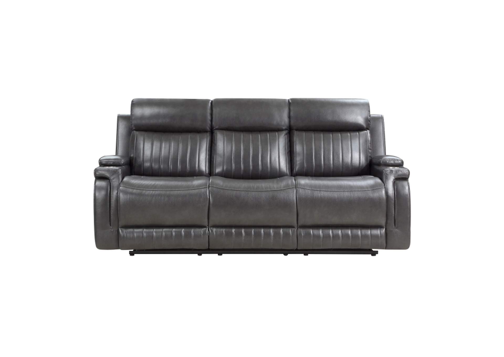 Double Reclining Sofa with Drop-Down Cup Holder,Homelegance