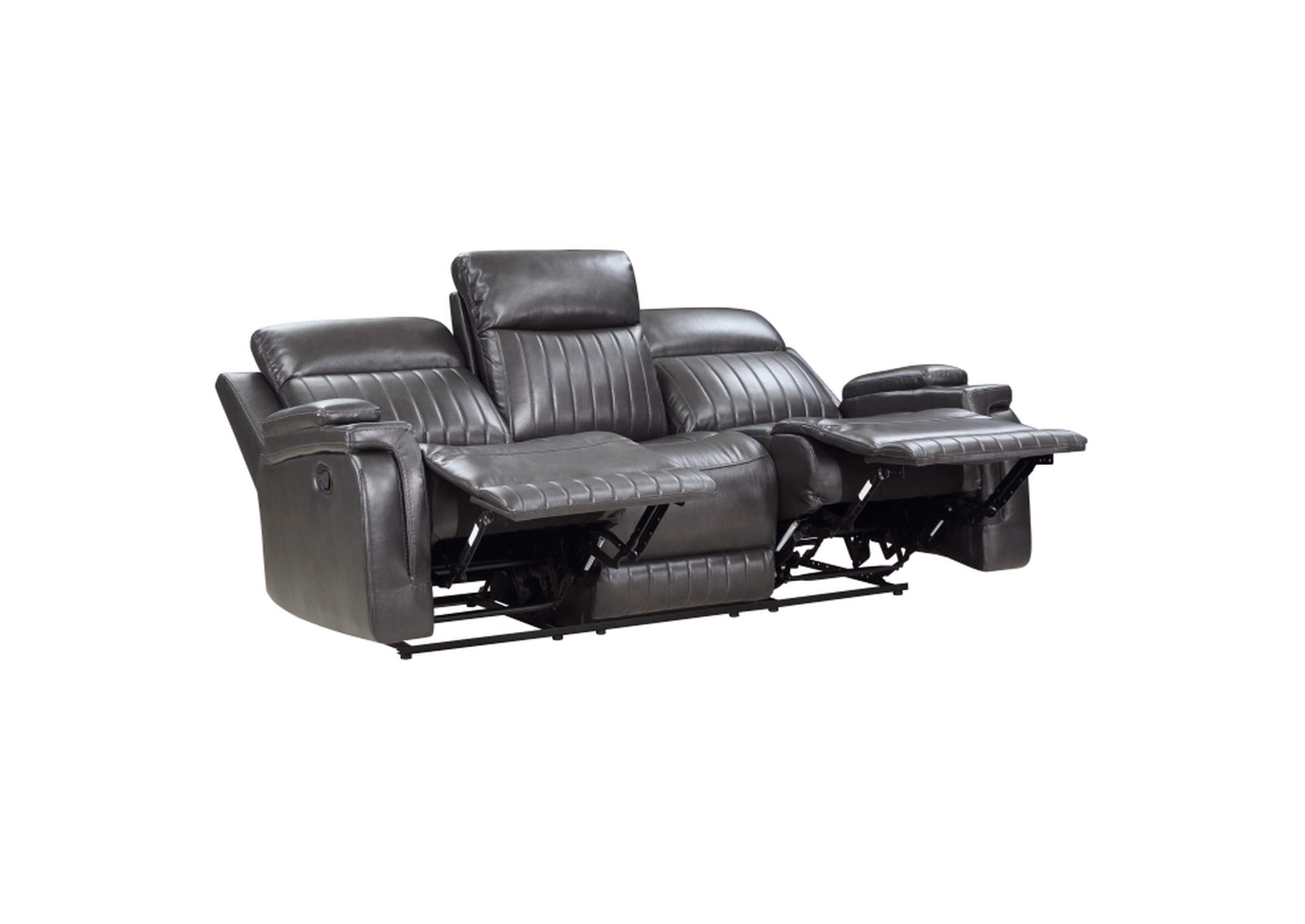 Double Reclining Sofa with Drop-Down Cup Holder,Homelegance
