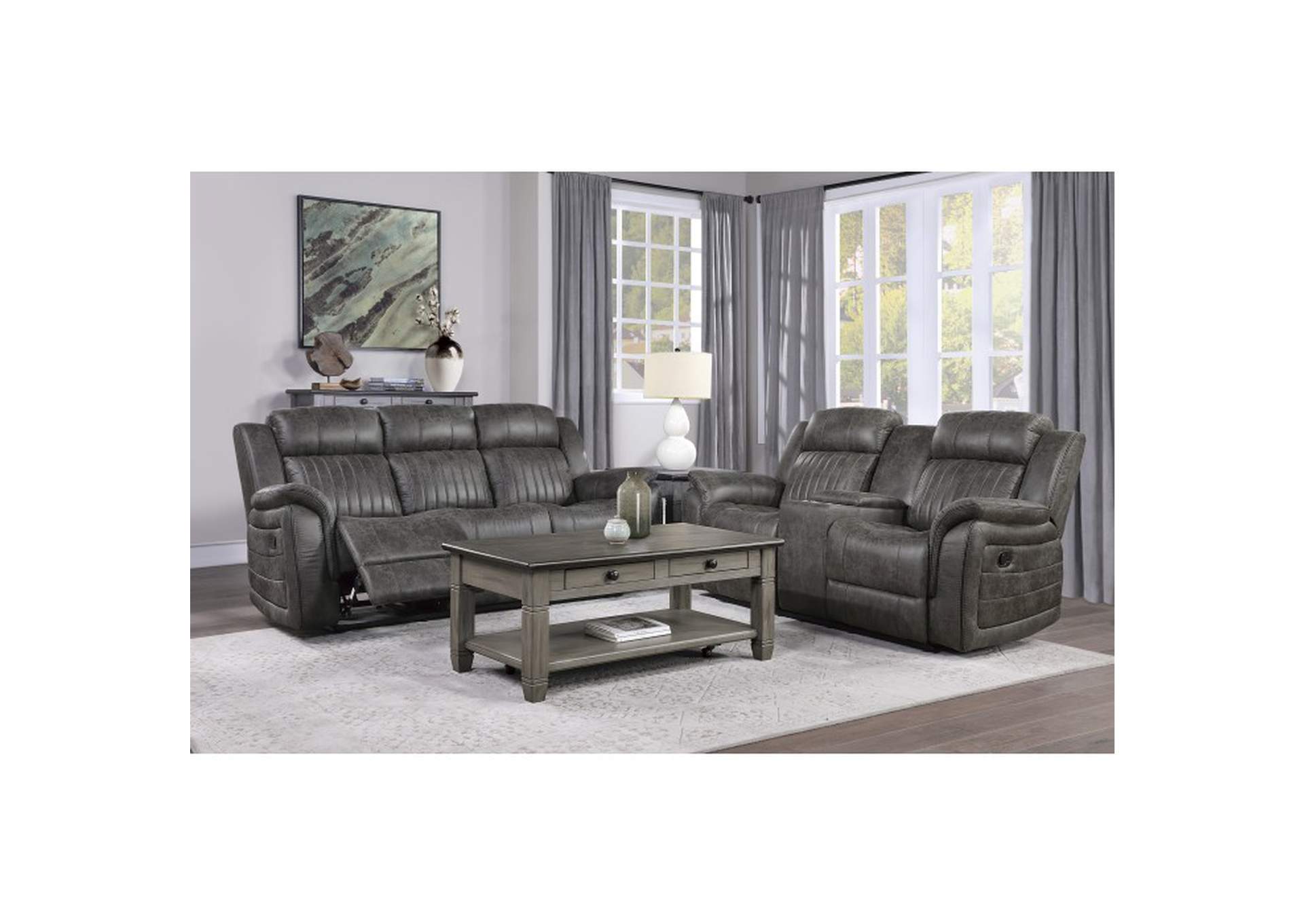 Centeroak Brown 9479 Living Room Sofa Set,Homelegance