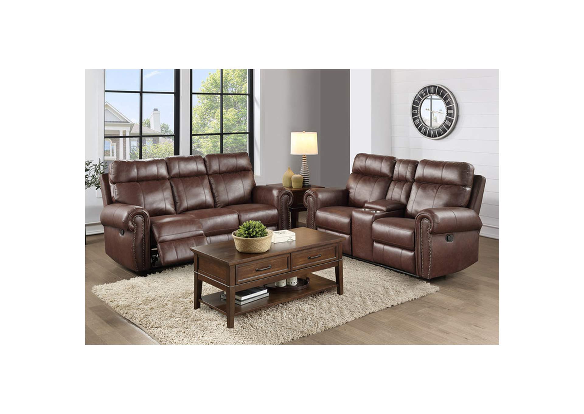 Granville Brown 9488 Living Room Sofa Set,Homelegance