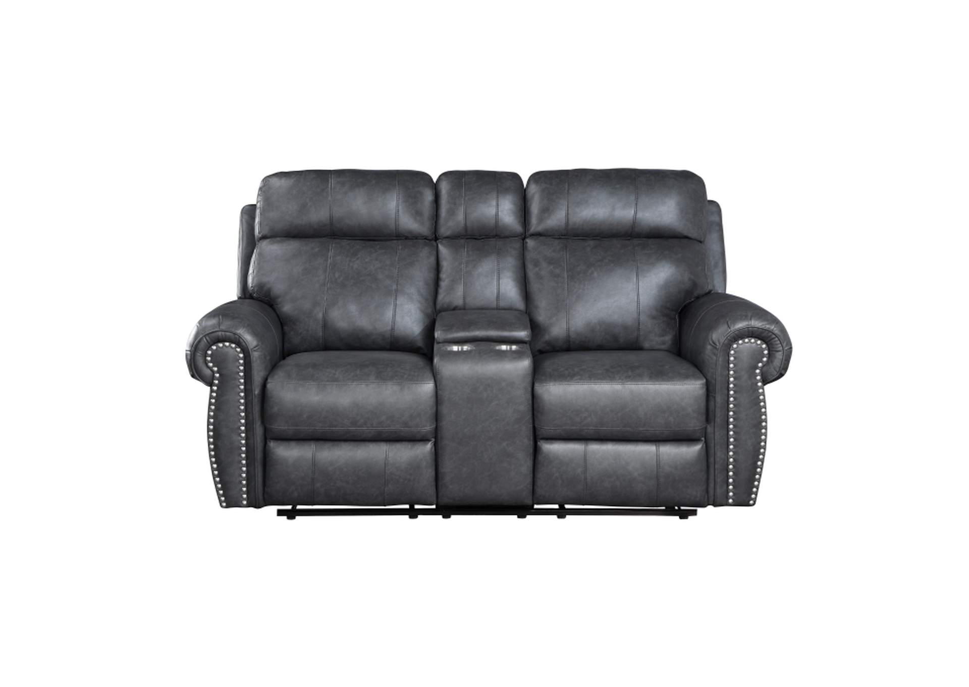 Granville Double Reclining Love Seat with Center Console,Homelegance