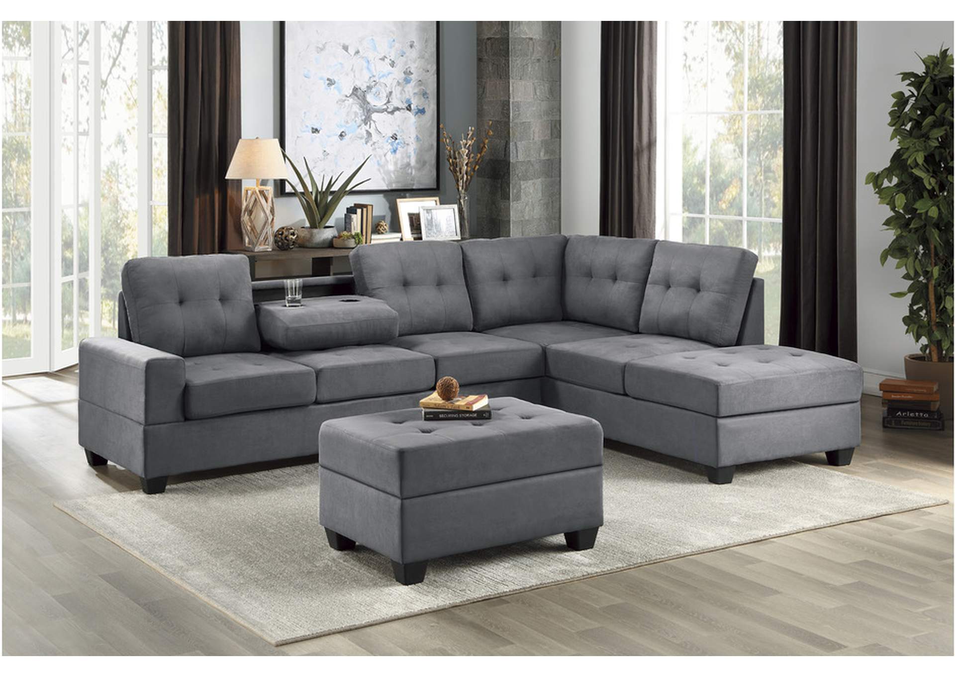 Maston Gray 9507Dgy Living Room Sofa Set,Homelegance