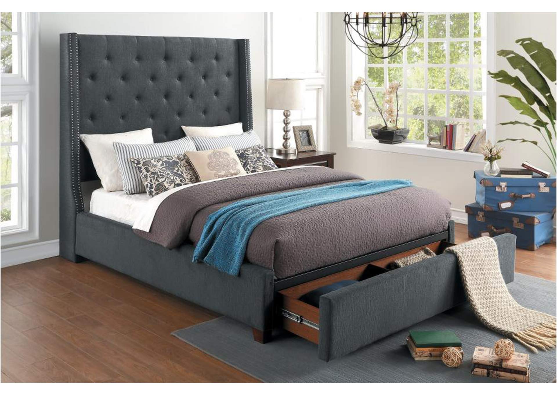 Fairborn Gray 5877Gy-Dw Bedroom Set,Homelegance