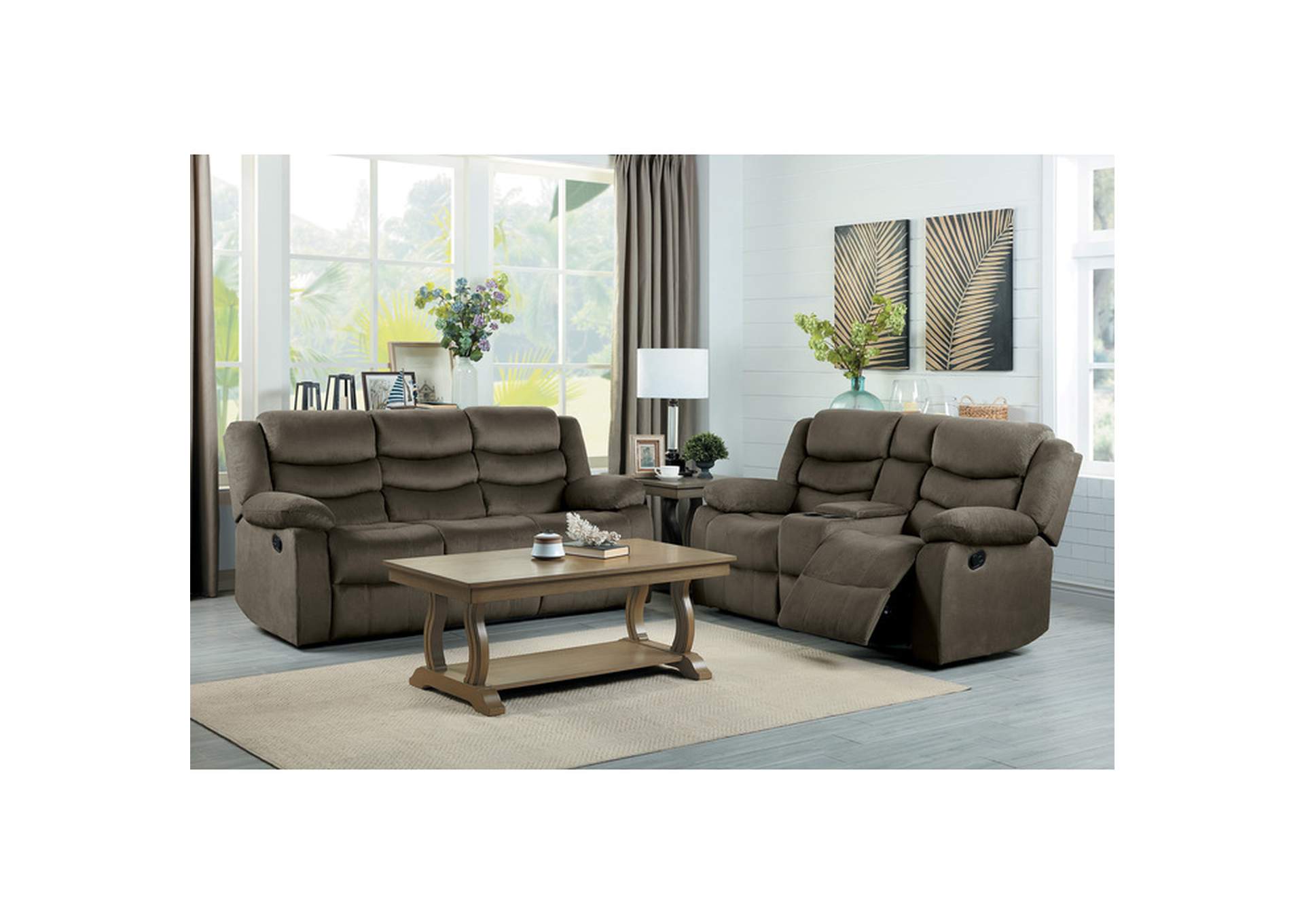 Discus Brown 9526 Living Room Sofa Set,Homelegance