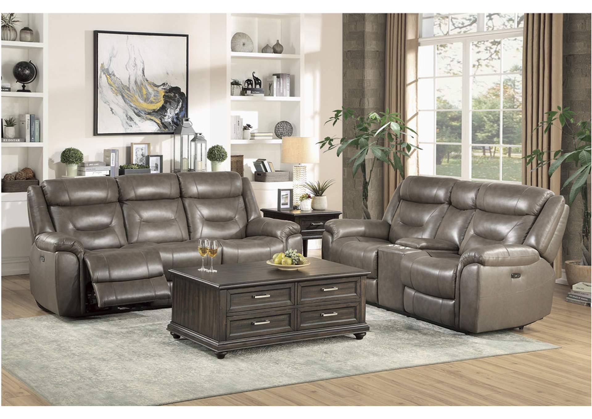 Kennett Brown 9528 Living Room Sofa Set,Homelegance