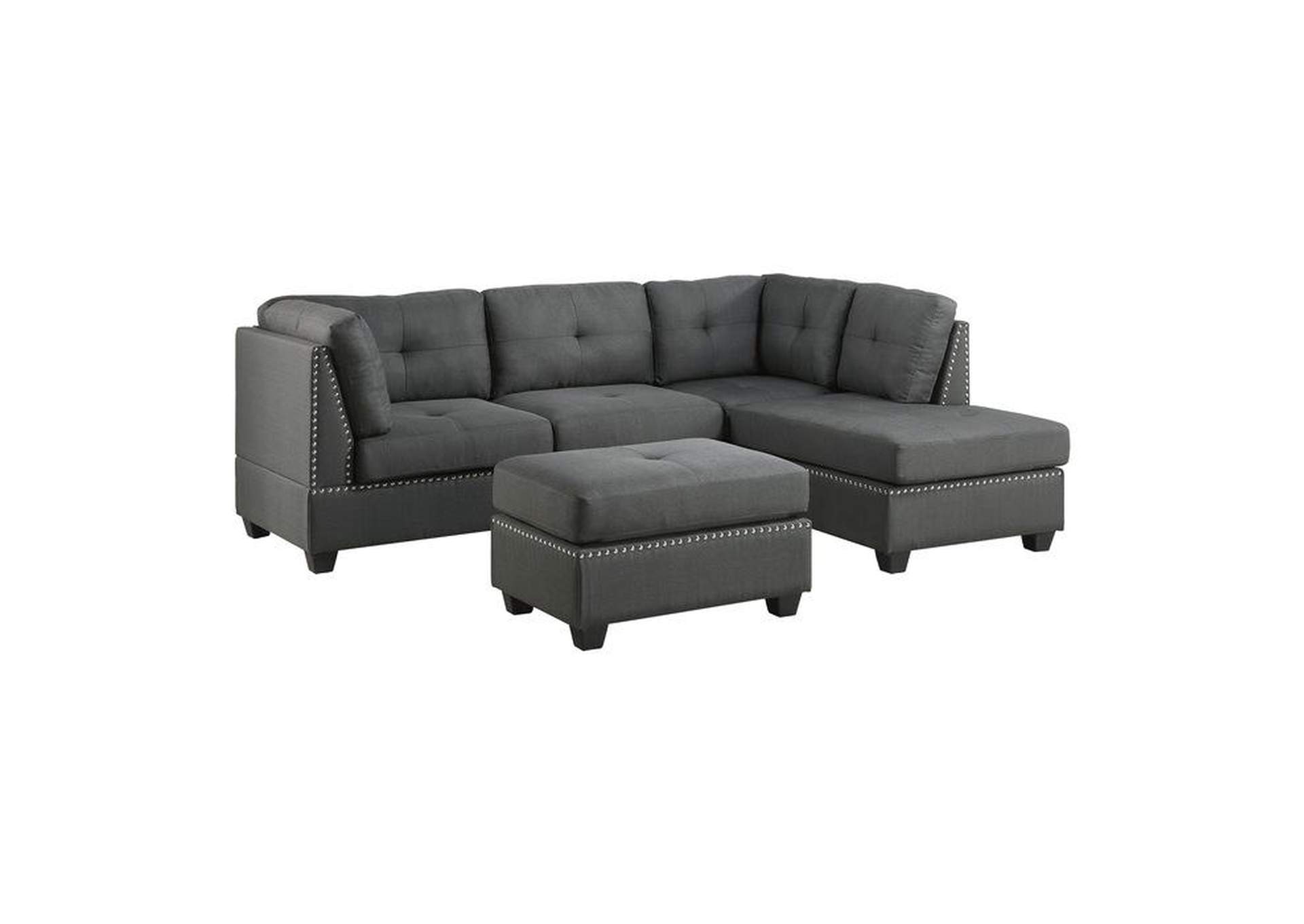 Dasha 3-Piece Sectional With Ottoman,Homelegance