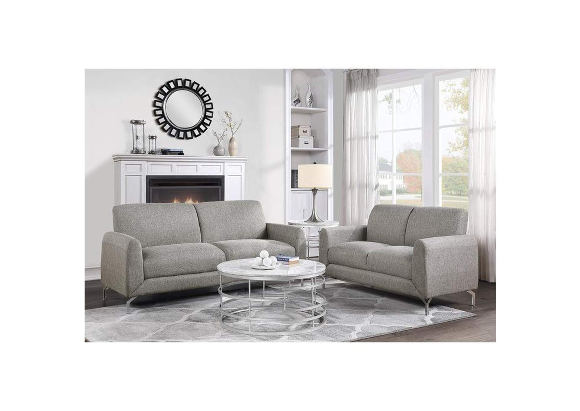 Venture Brown 9594 Living Room Sofa Set,Homelegance