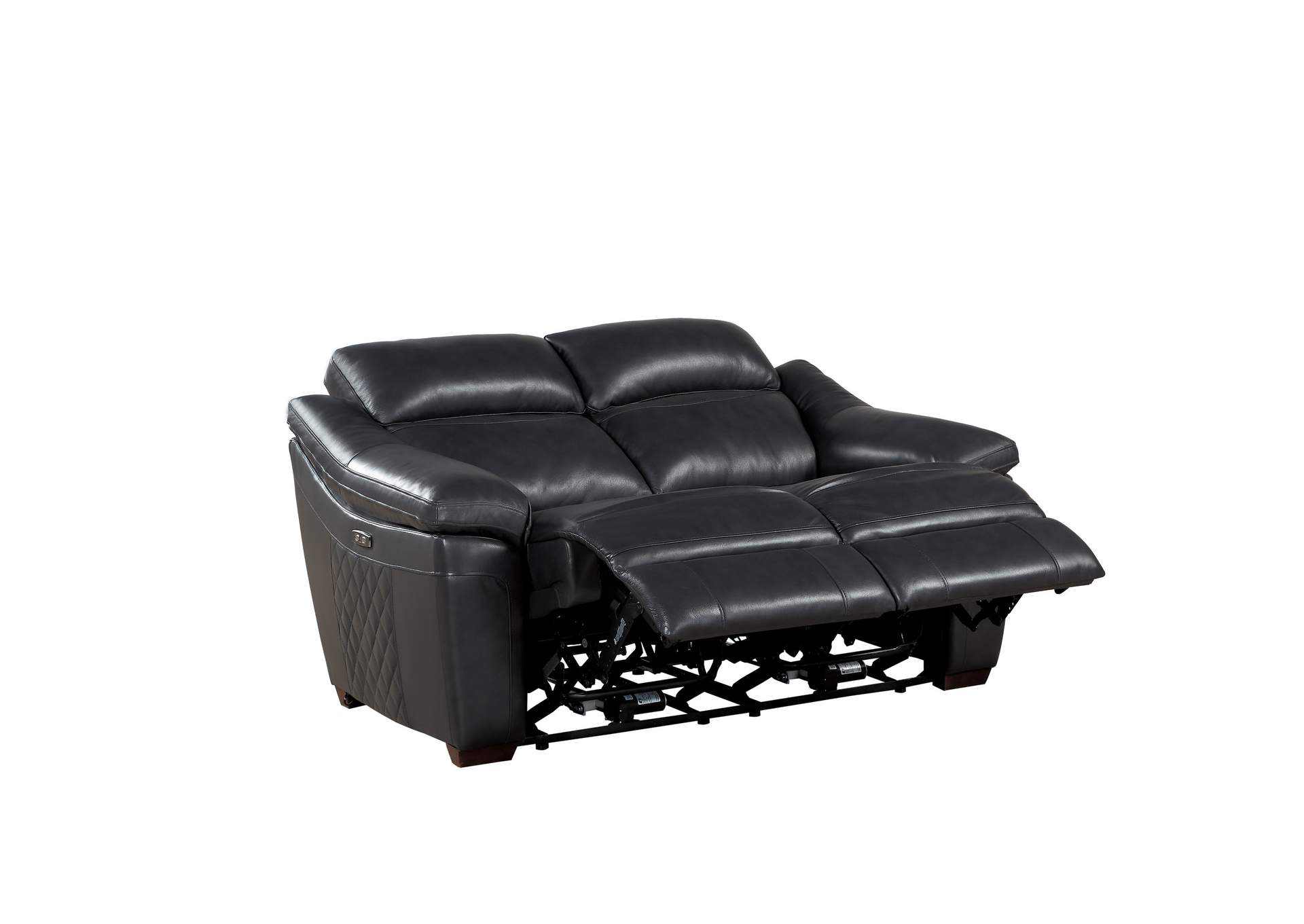 Renzo Dark Gray 2 Piece Living Room Set - Sofa & Loveseat (Power),Homelegance