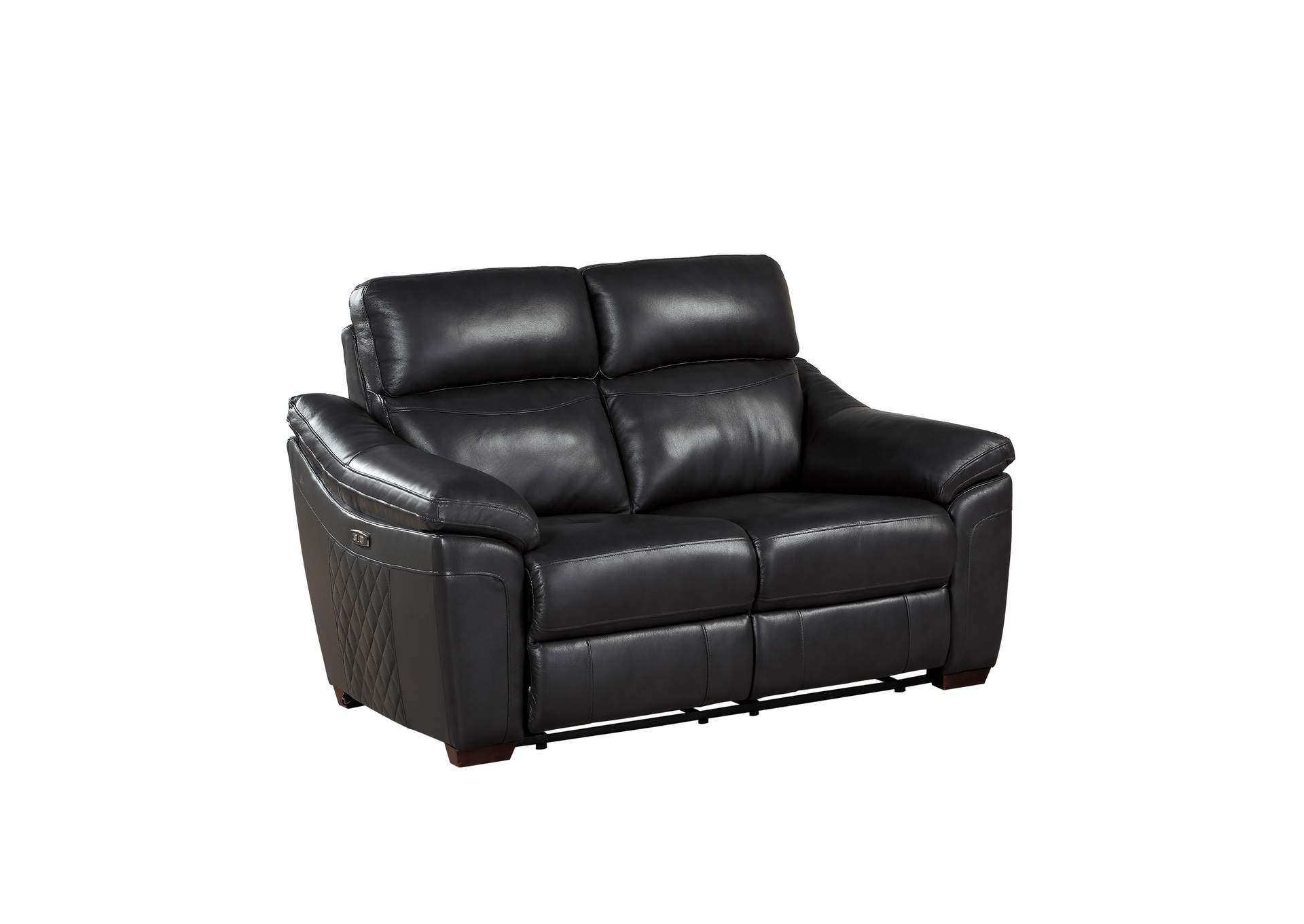 Renzo Dark Gray 2 Piece Living Room Set - Sofa & Loveseat (Power),Homelegance