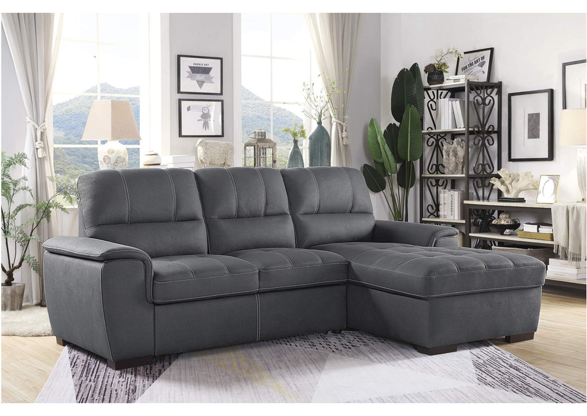 Andes Gray 9858Gy Living Room Sofa Set,Homelegance