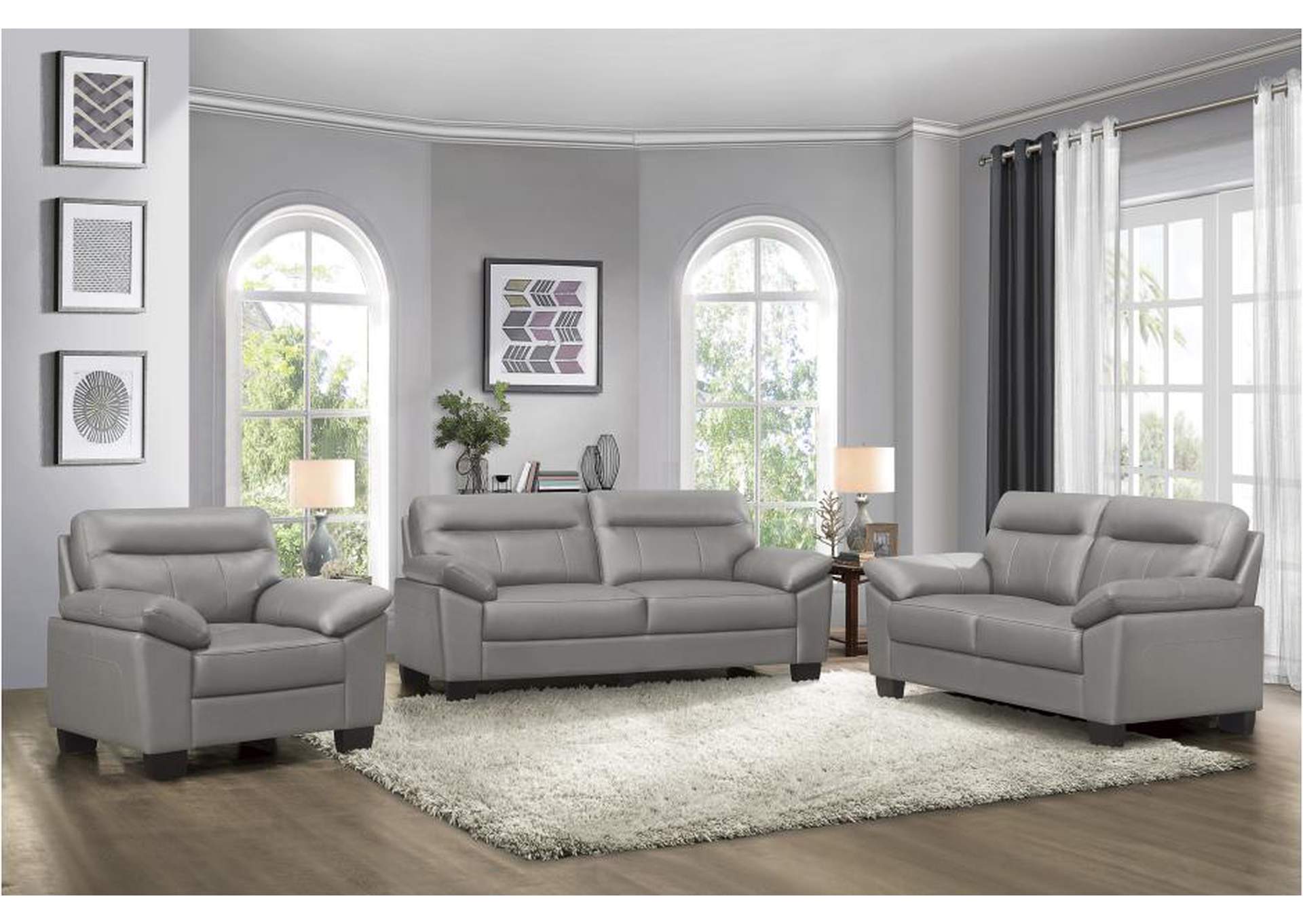 Denizen 9537Gry Living Room Sofa Set,Homelegance
