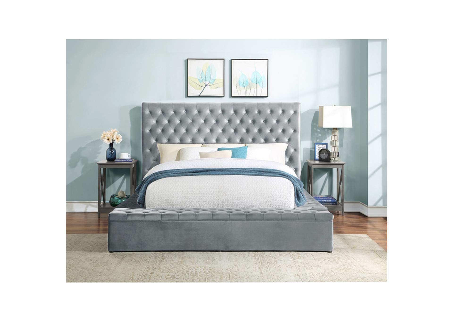 Eastern King Upholstered Bed,Homelegance