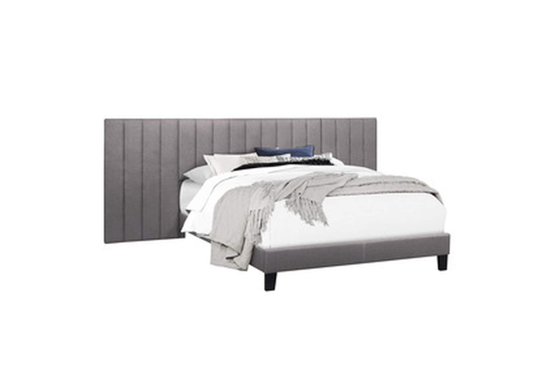 Gray King Wall Bed With 2 Panels, Gray,Homelegance