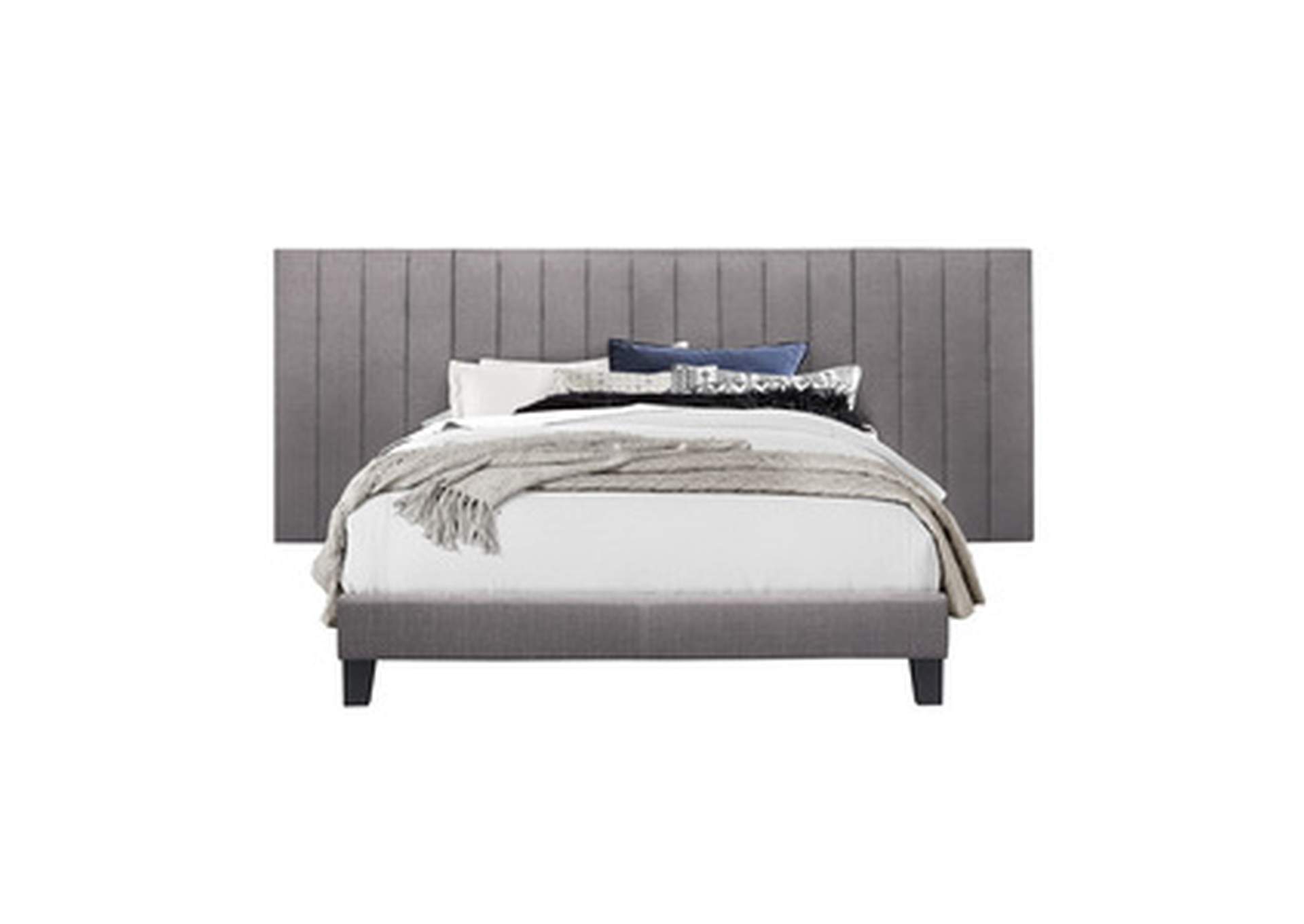 Gray King Wall Bed With 2 Panels, Gray,Homelegance