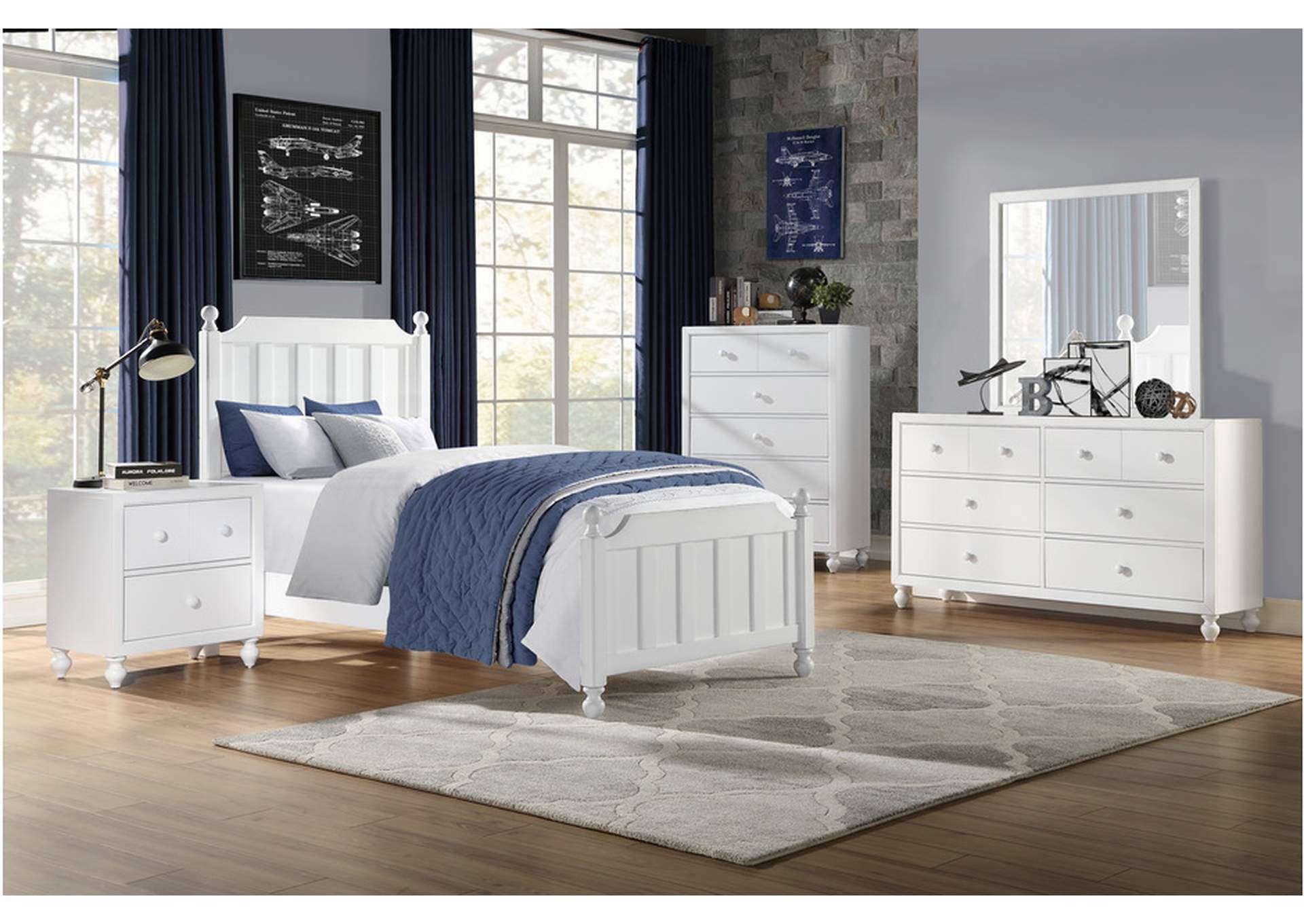 Wellsummer 1803Wt Youth Bedroom Set,Homelegance