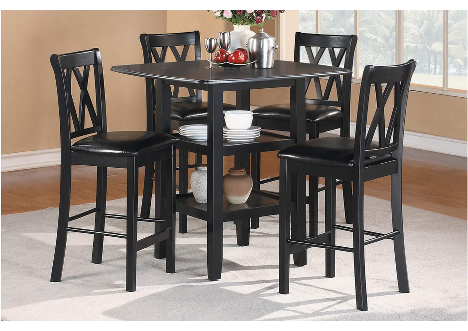 Norman Black 2514Bk Dining Room Set,Homelegance