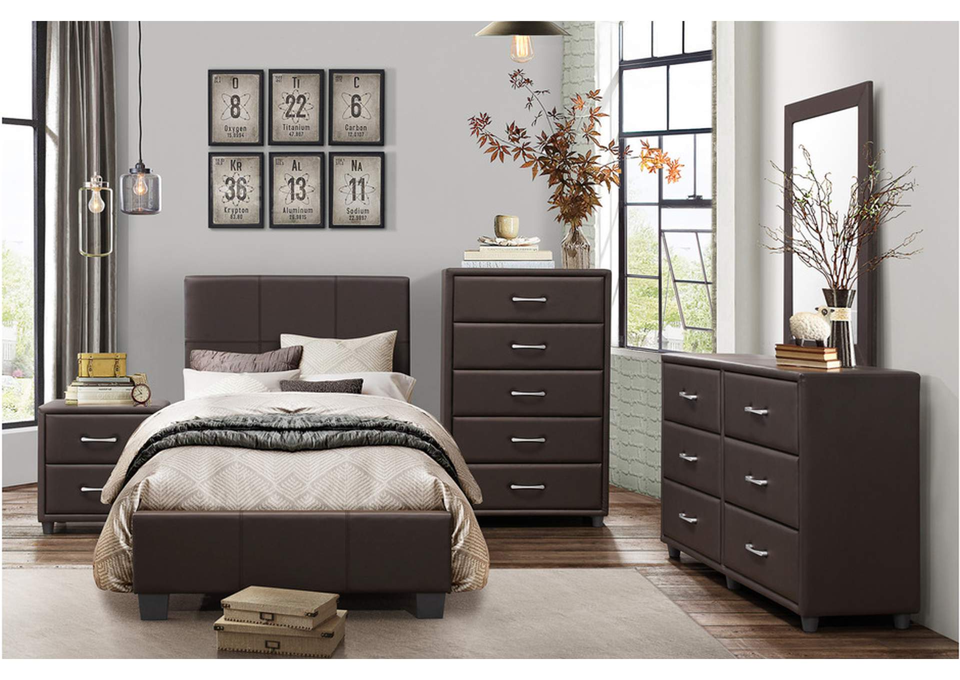 Lorenzi Brown 2220Td Bedroom Set,Homelegance