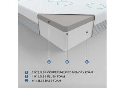 Lyra 10" Eastern King Copper-Infused Memory Foam Mattress,Homelegance