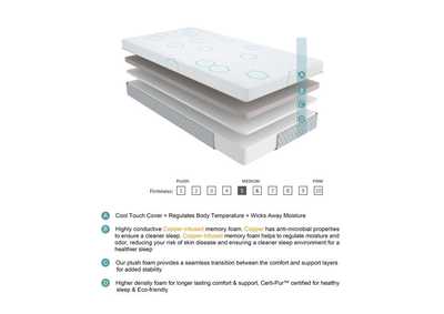 Image for Lyra 10" Twin XL Copper-Infused Memory Foam Mattress