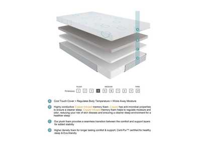 Image for Lyra 12" Twin XL Copper-Infused Memory Foam Mattress