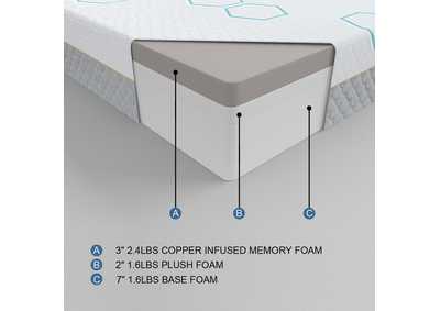 Lyra 12" Split Eastern King Copper-Infused Memory Foam Mattress (2 Piece Set),Homelegance