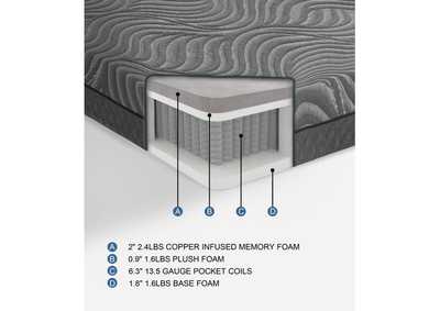 Taurus 11" Eastern King Copper-Infused Memory Foam Hybrid Mattress,Homelegance