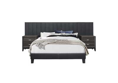 Image for Dark Gray Full Wall Bed With 2 Panels, Dark Gray