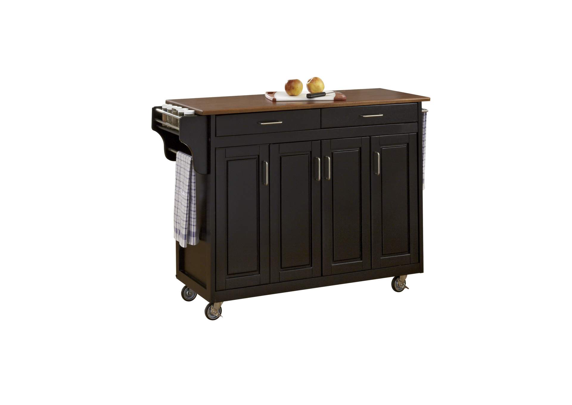 Create-A-Cart Black Kitchen Cart,Homestyles