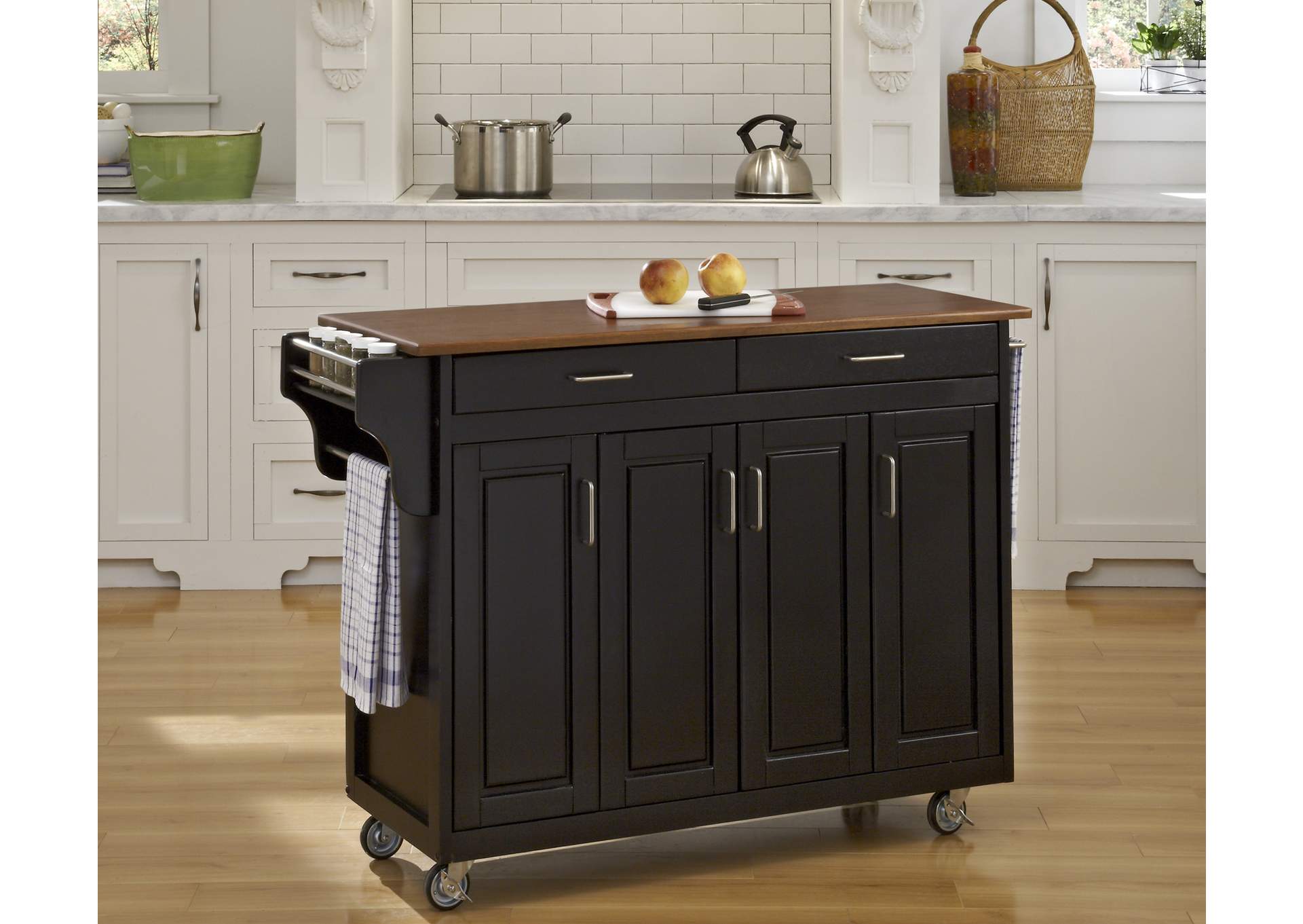 Create-A-Cart Black Kitchen Cart,Homestyles