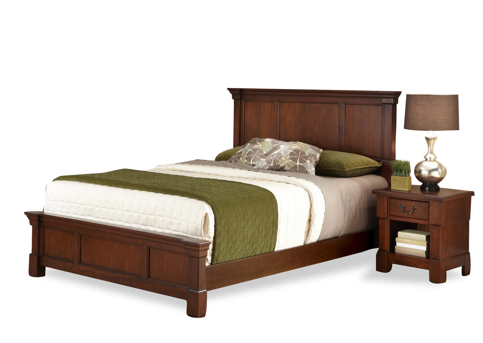 Aspen Brown King Bed and Nightstand,Homestyles