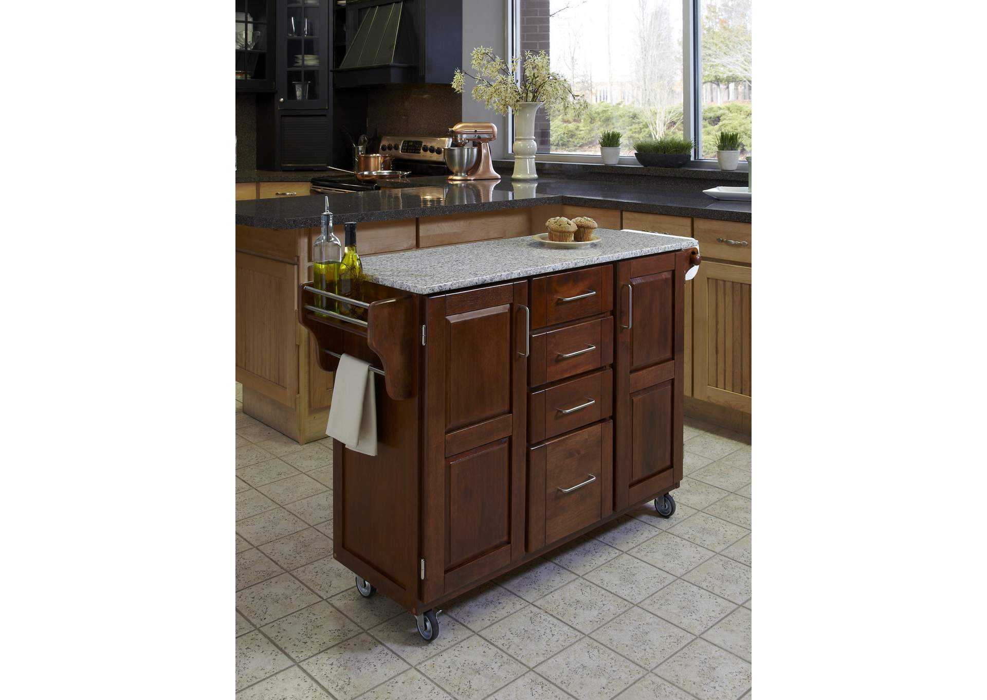 Create-A-Cart Brown Kitchen Cart,Homestyles