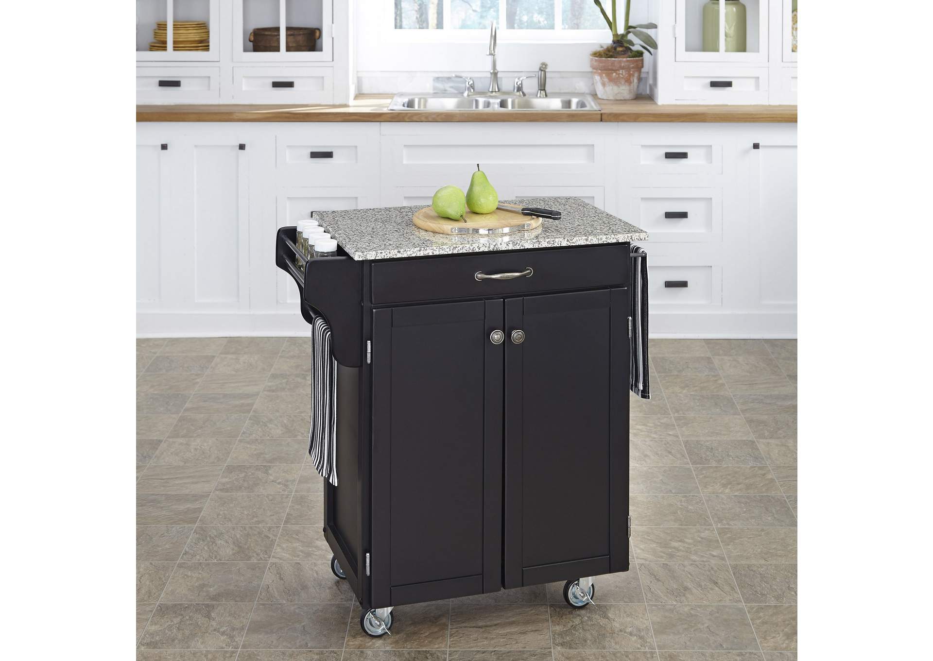 Cuisine Cart Black Kitchen Cart,Homestyles