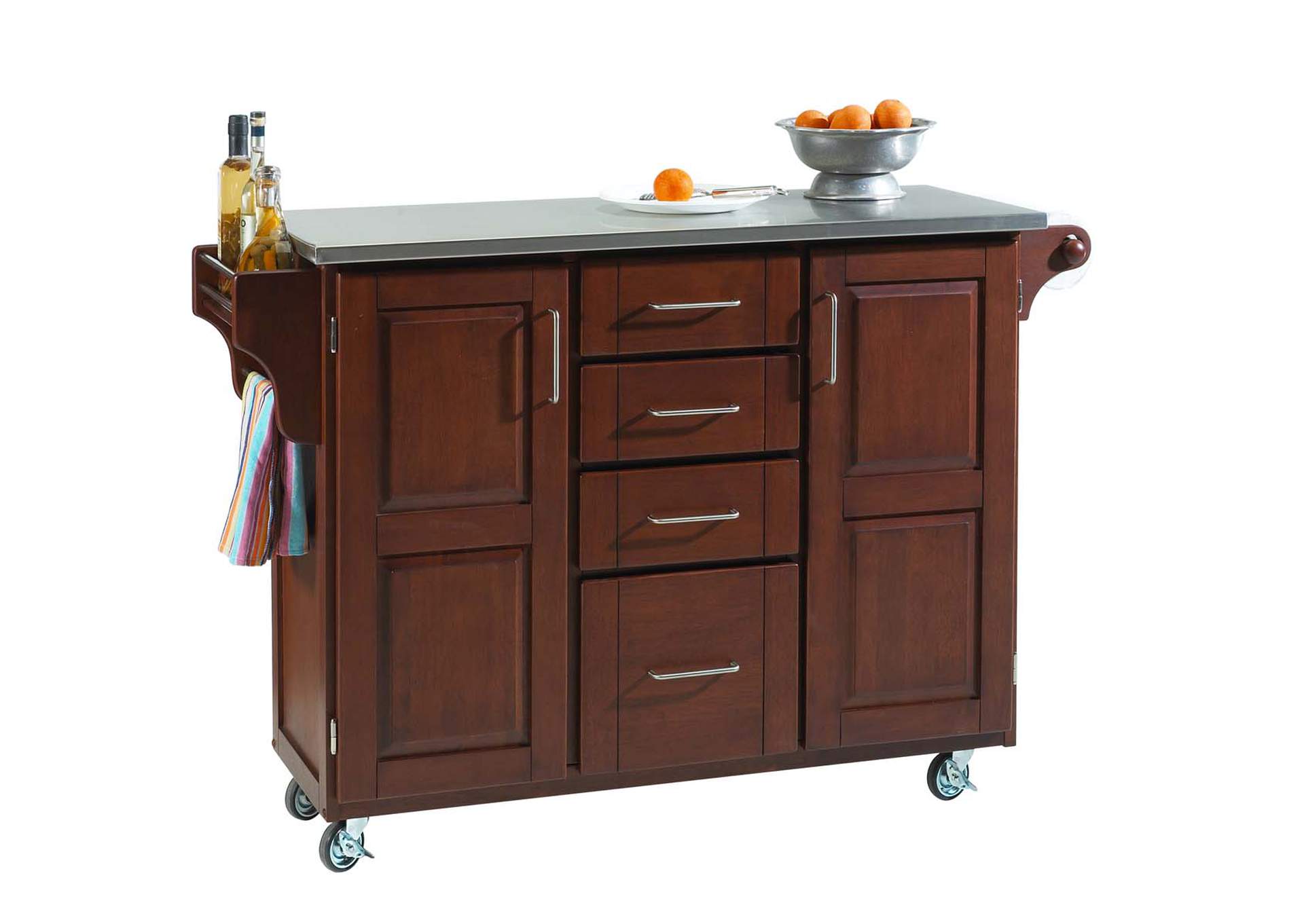 Create-A-Cart Brown Kitchen Cart,Homestyles