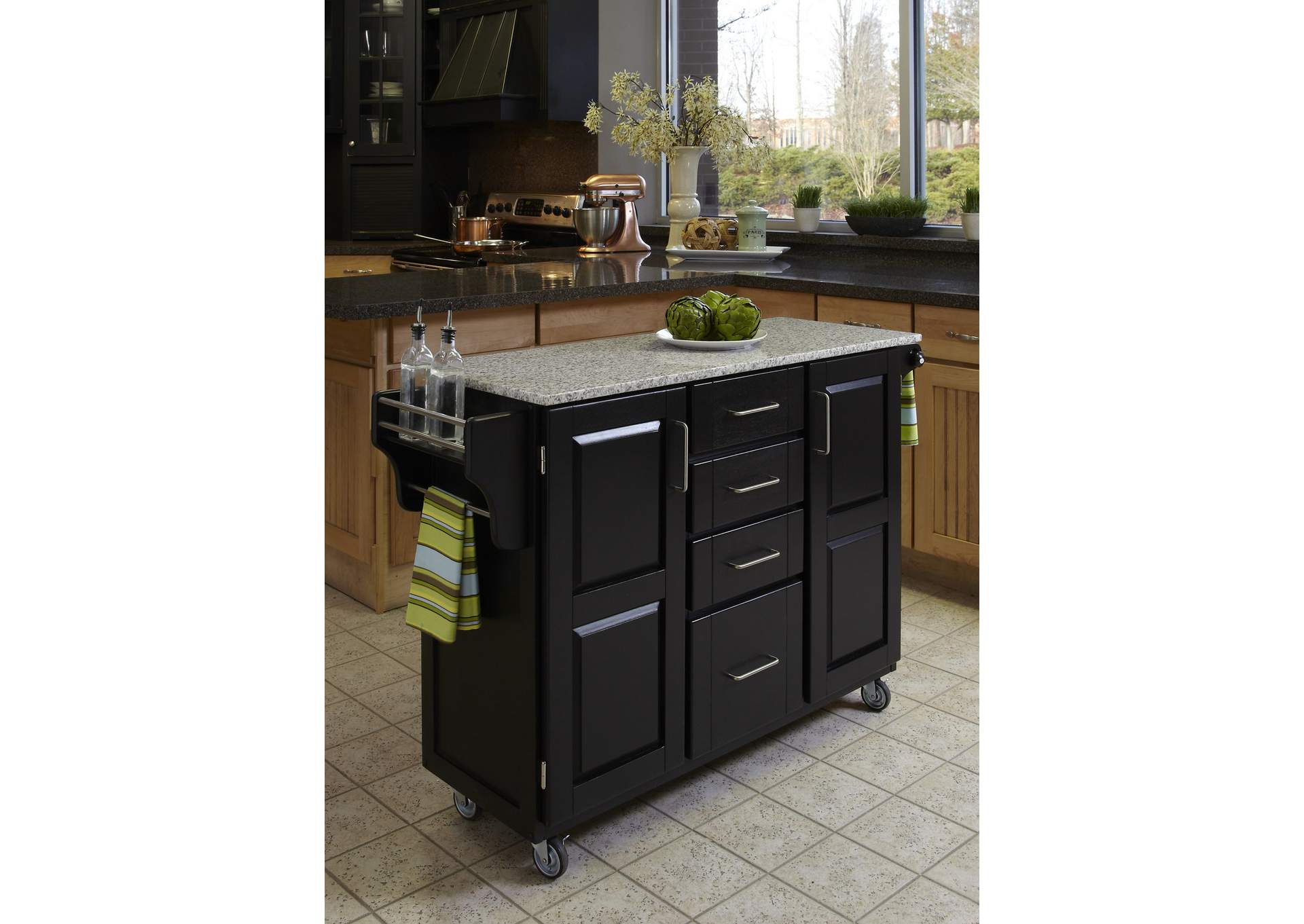 Create-A-Cart Black Kitchen Cart,Homestyles