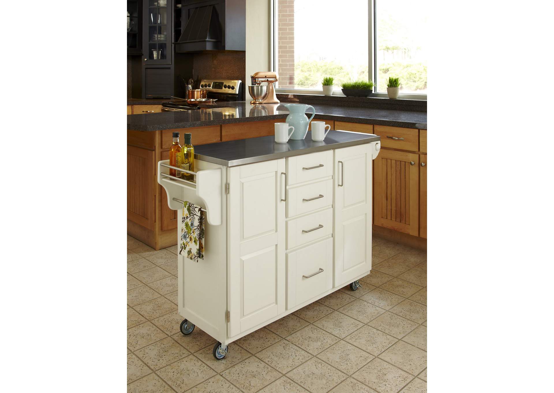 Create-A-Cart Off-White Kitchen Cart,Homestyles