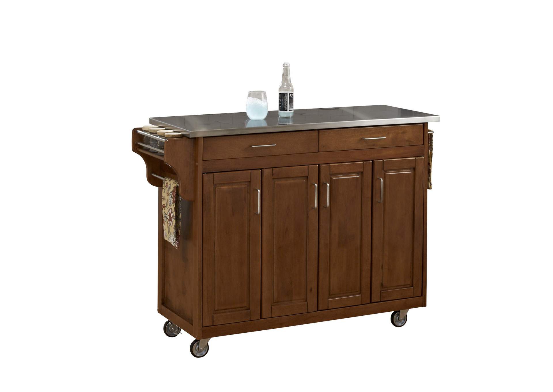 Create-A-Cart Brown Kitchen Cart,Homestyles