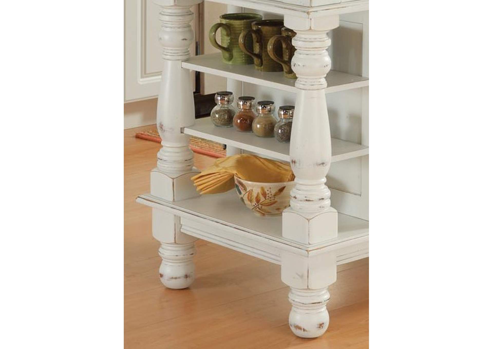 Montauk Off-White Kitchen Island,Homestyles