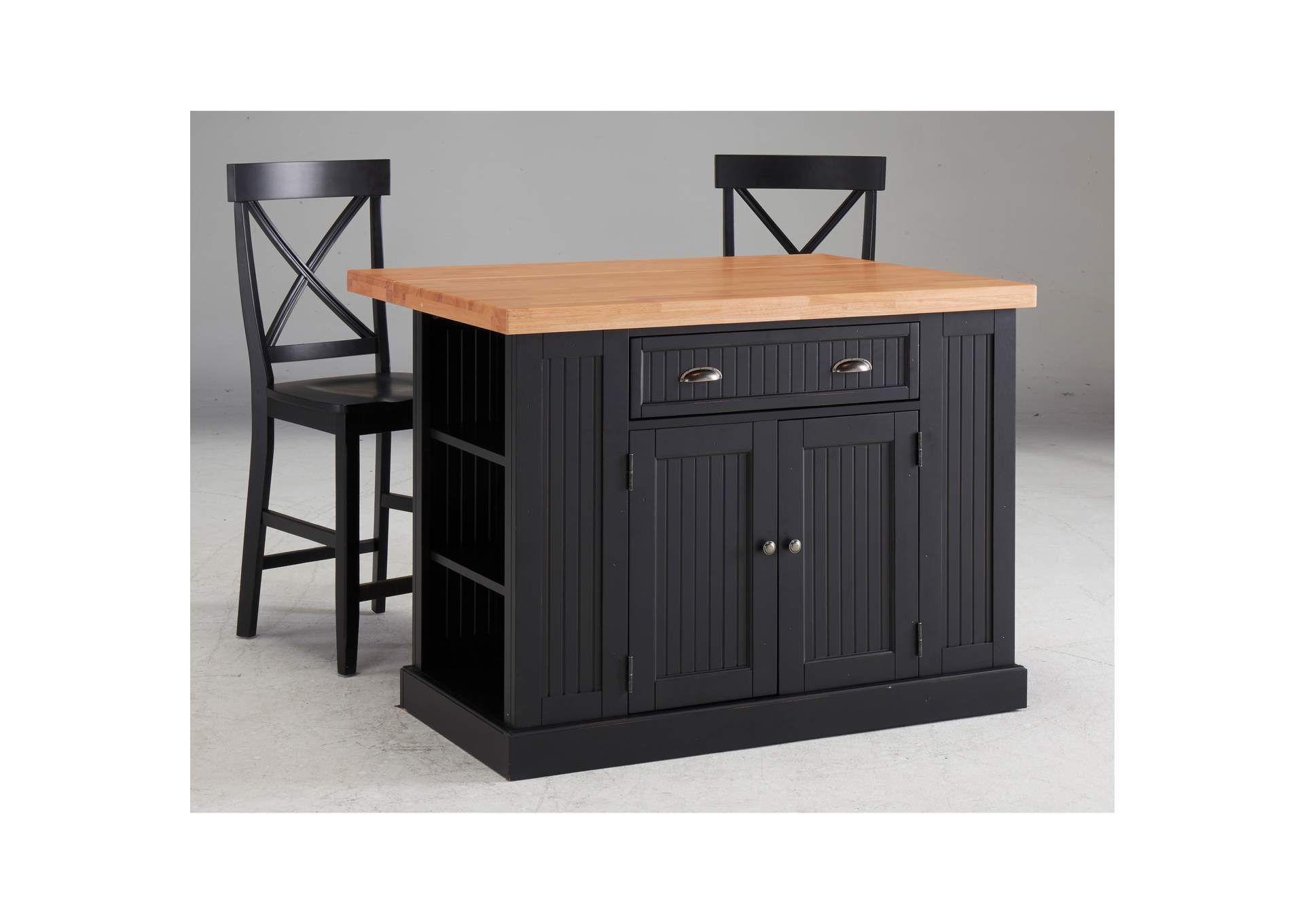 Hartford Black 3 Piece Kitchen Island Set,Homestyles