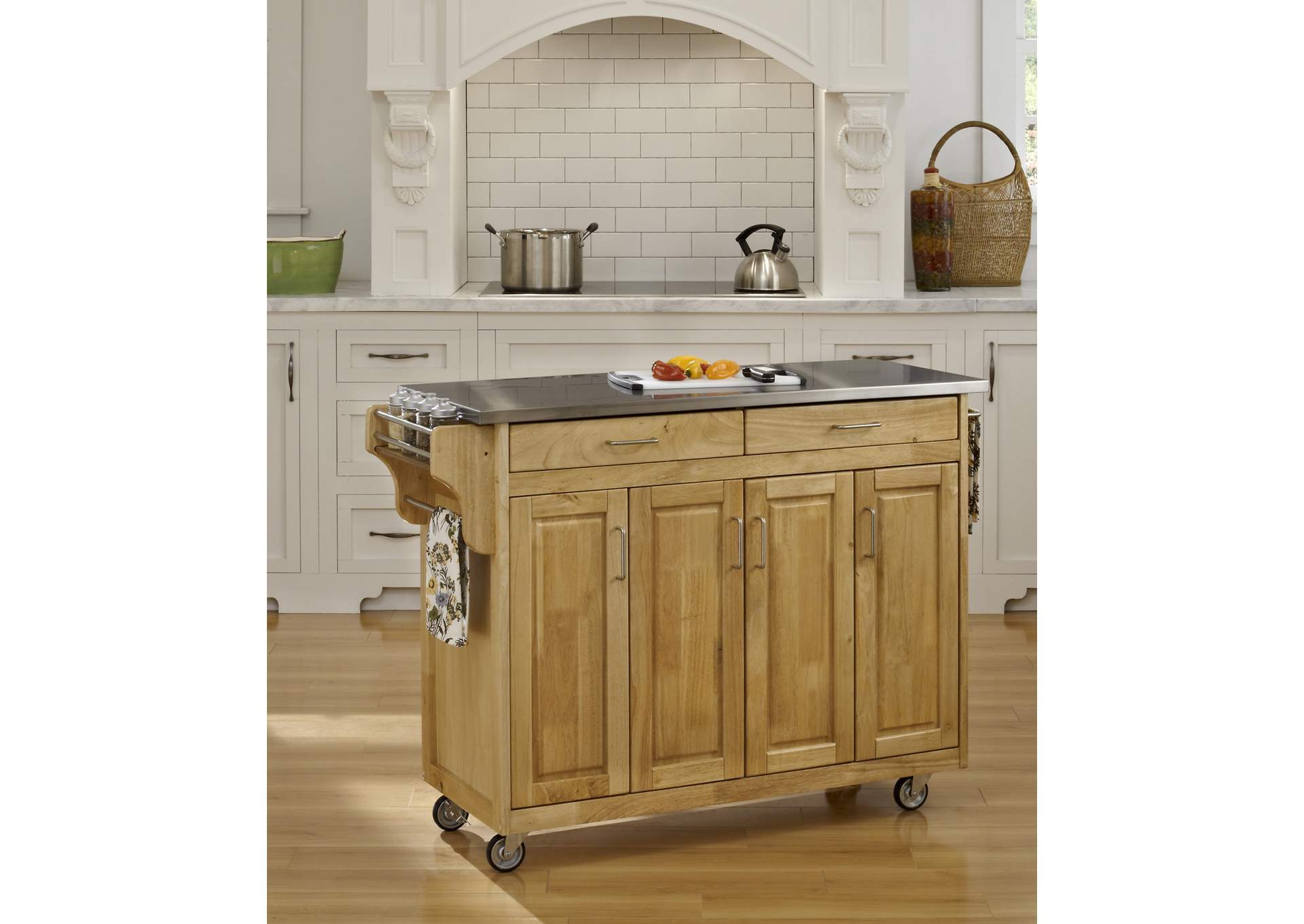 Create-A-Cart Brown Kitchen Cart,Homestyles