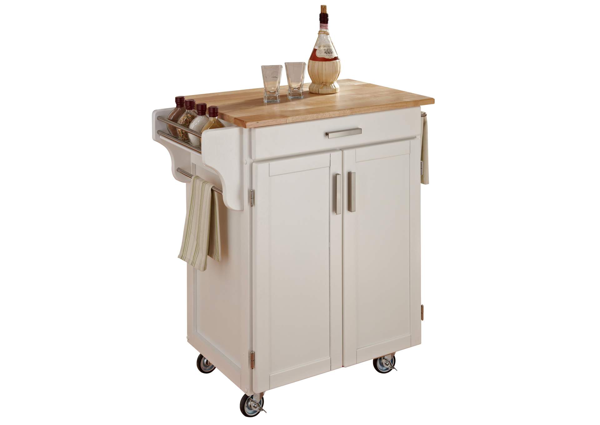 Cuisine Cart Off-White Kitchen Cart,Homestyles